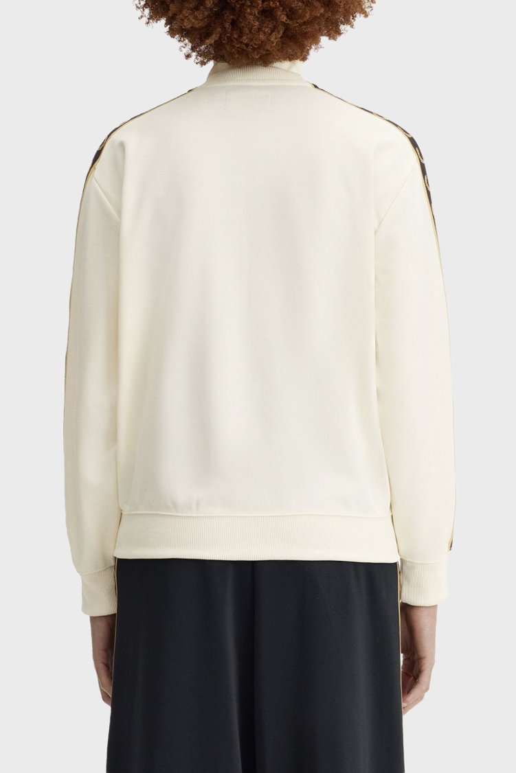 Fred Perry Pamuk Karışımlı Relaxed Fit Logo şeritli Dik Yaka Fermuarlı Bayan Sweat J9100 560 EKRU - Fred Perry (1)