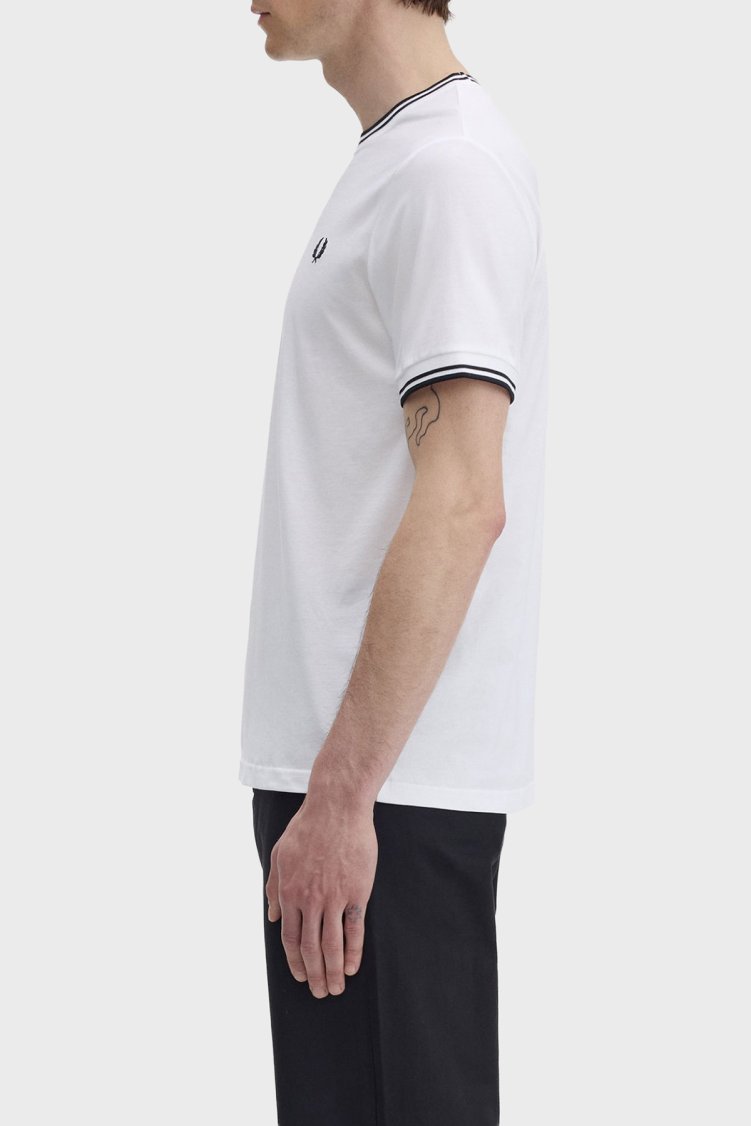 Fred Perry Pamuklu Regular Fit Logolu Bisiklet Yaka Erkek T Shirt M1588V 100 BEYAZ - Fred Perry (1)