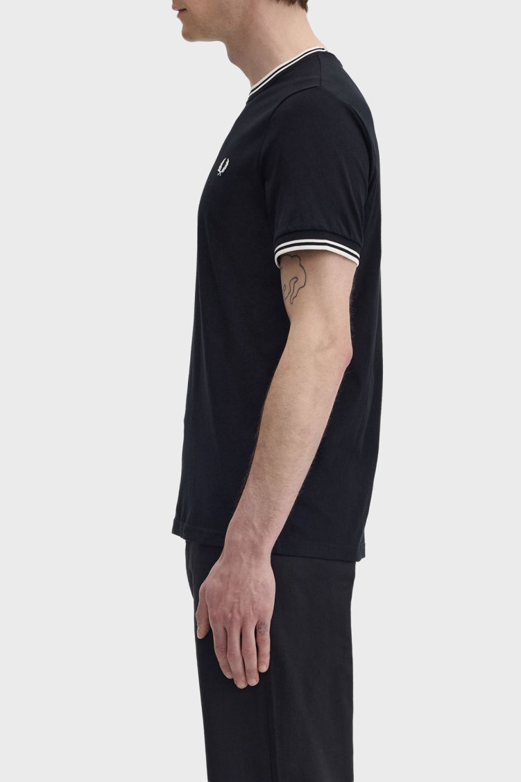 Fred Perry Pamuklu Regular Fit Logolu Bisiklet Yaka Erkek T Shirt M1588V 102 SİYAH - Fred Perry (1)