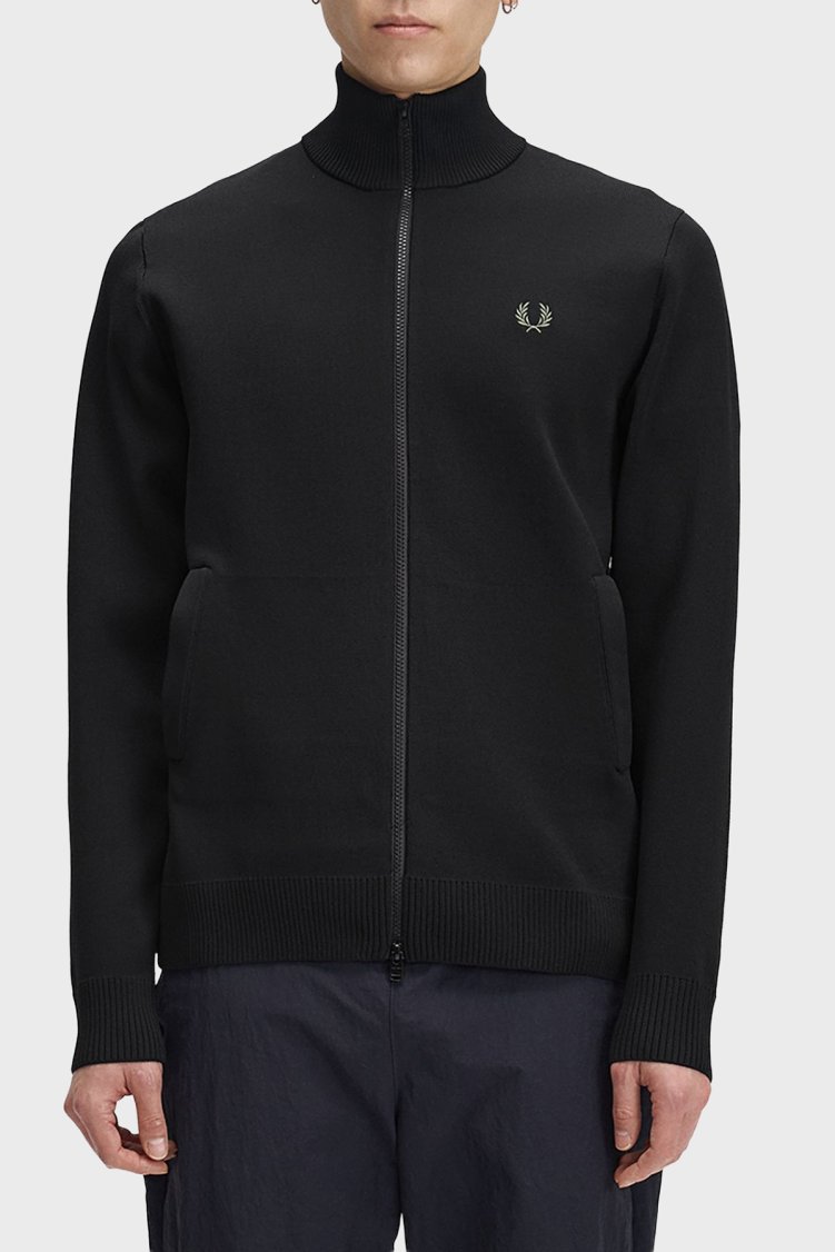Fred Perry Regular Fit Dik Yaka Erkek Eşofman Üstü K3317 102 Siyah - Fred Perry