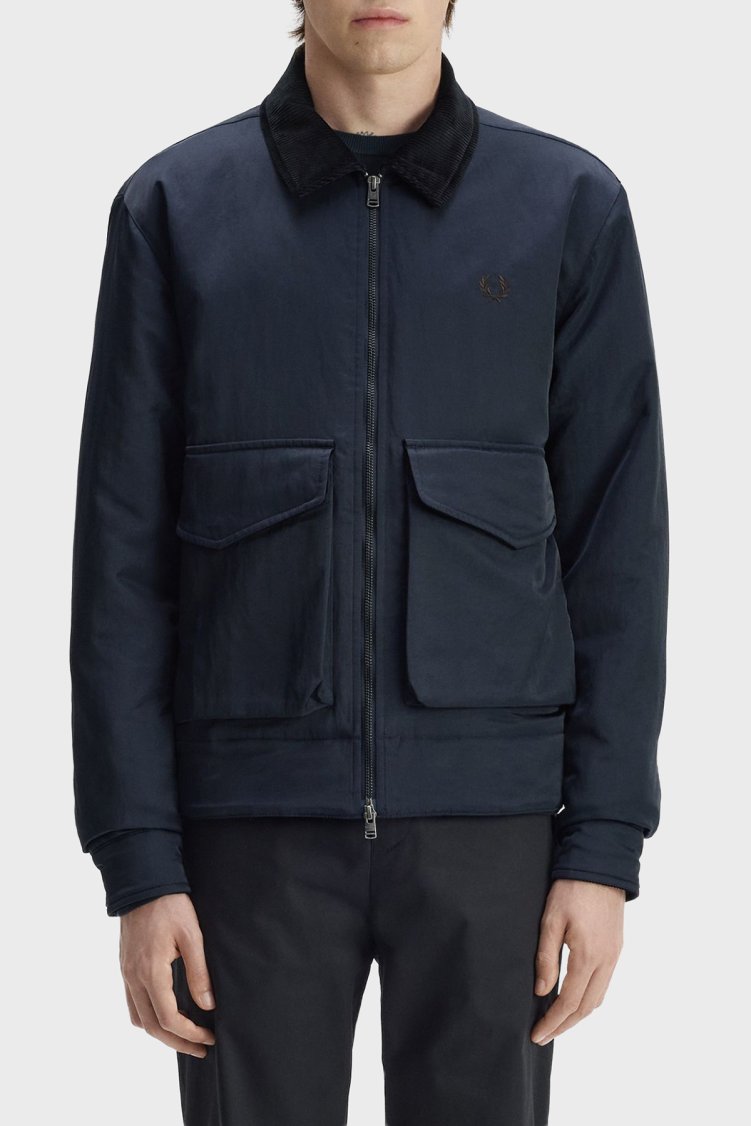 Fred Perry Regular Fit Kadife Yaka Unisex Mont J3316 608 Lacivert - Fred Perry