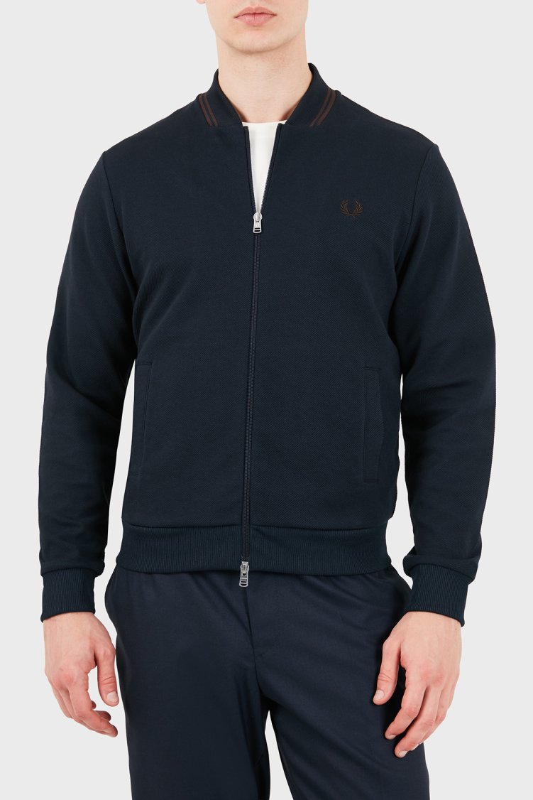 Fred Perry Regular Fit Kolej Yaka Logo Nakışlı Erkek Ceket J3309 608 Lacivert - Fred Perry