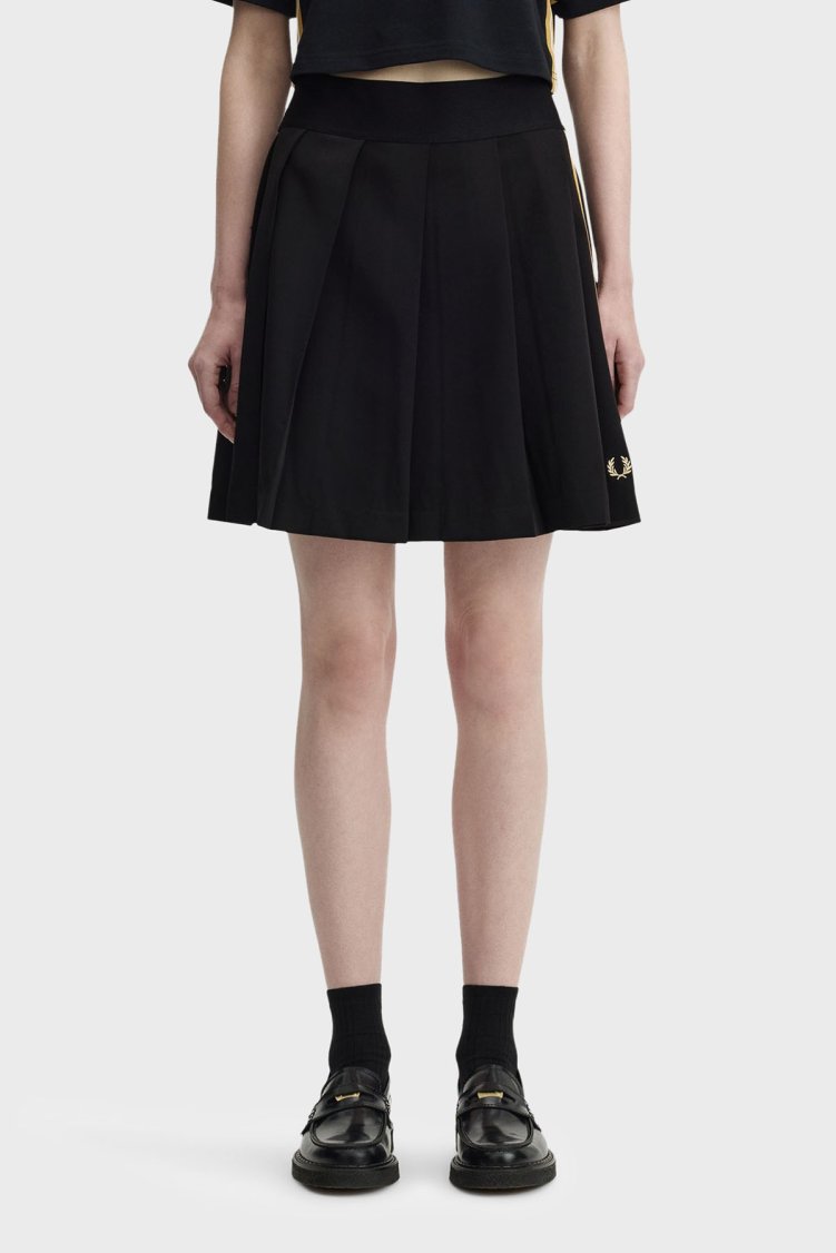 Fred Perry Regular Fit Lastikli Bel Pileli Mini Kadın Etek E2106 90A SİYAH - Fred Perry