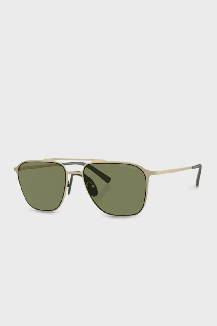 Giorgio Armani Güneş Erkek Gözlük 0AR6110 30022A 58 Mat Uçuk Altın-Yeşil - Giorgio Armani