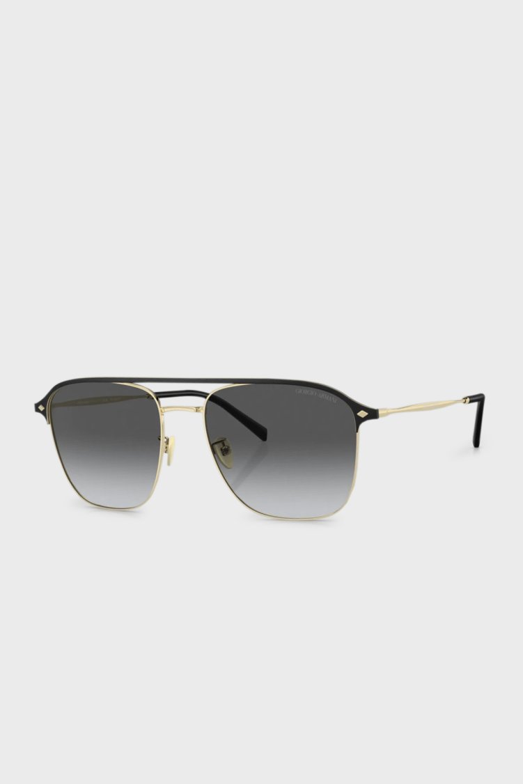 Giorgio Armani Polarize Oval Güneş Erkek Gözlük 0AR6154 3013T3 57 Soluk Altın-Gradyan Gri Polari - Giorgio Armani
