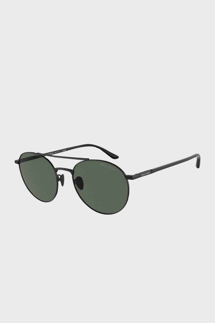 Giorgio Armani Yuvarlak Güneş Erkek Gözlük 0AR6156 300171 54 Mat Siyah-Koyu Yeşil - Giorgio Armani