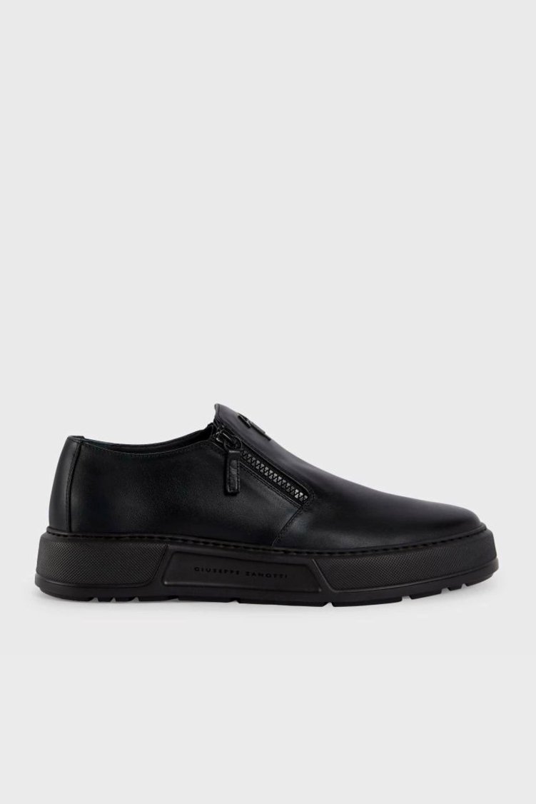Giuseppe Zanotti Deri Sneaker Erkek Ayakkabı RU60026-001 Siyah - Giuseppe Zanotti