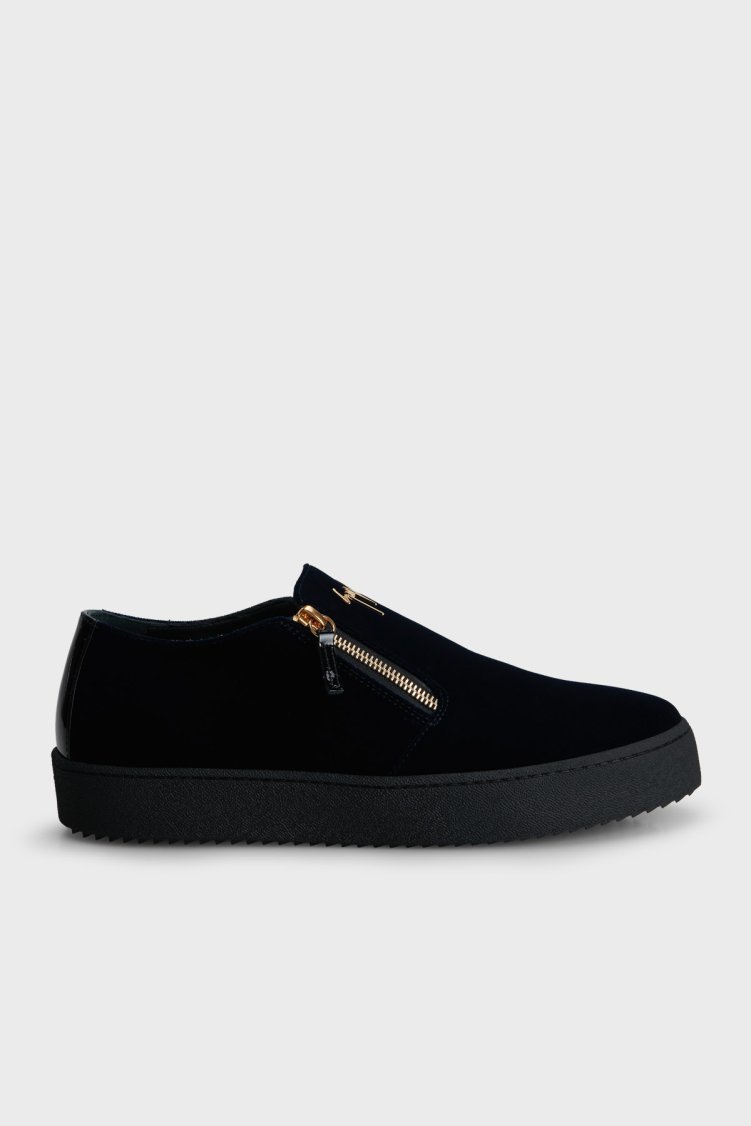 Giuseppe Zanotti Fermuar Detaylı Sneaker Erkek Ayakkabı RU60007-001 Lacivert - Giuseppe Zanotti