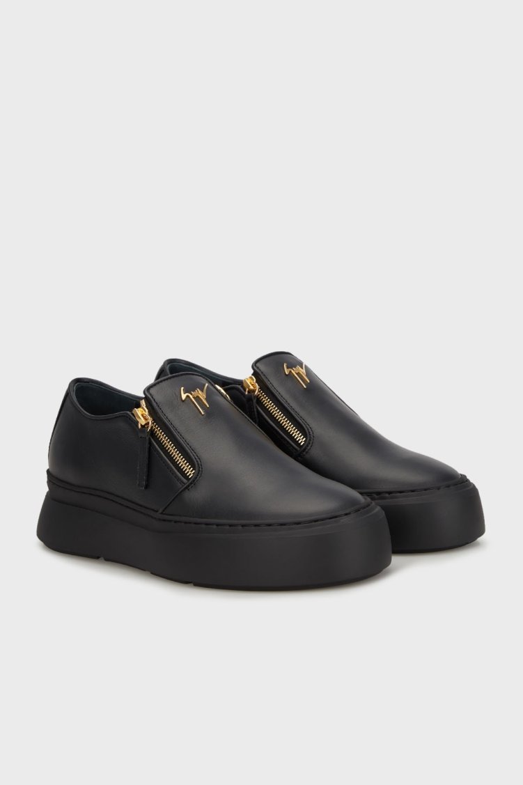 Giuseppe Zanotti Hakiki Deri Logolu Kalın Tabanlı Sneaker Erkek Ayakkabı EU40010-022 SİYAH - Giuseppe Zanotti (1)