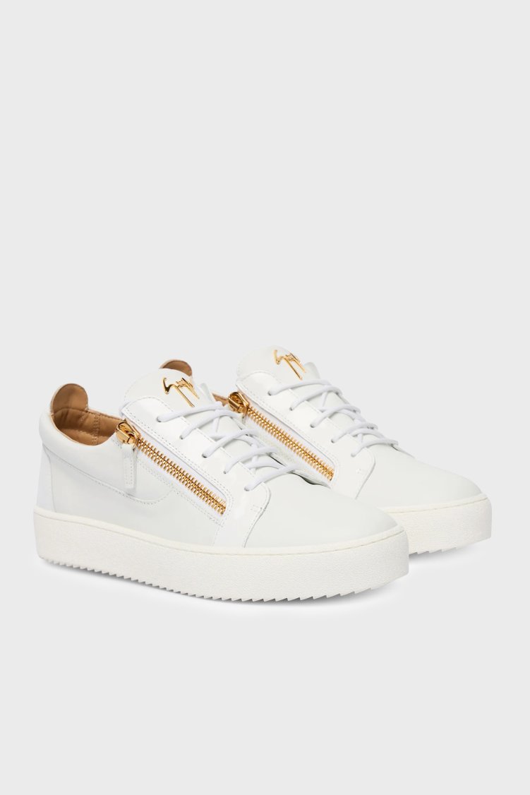 Giuseppe Zanotti Hakiki Deri Sneaker Erkek Ayakkabı RU50000-004 BEYAZ-GRİ - Giuseppe Zanotti (1)