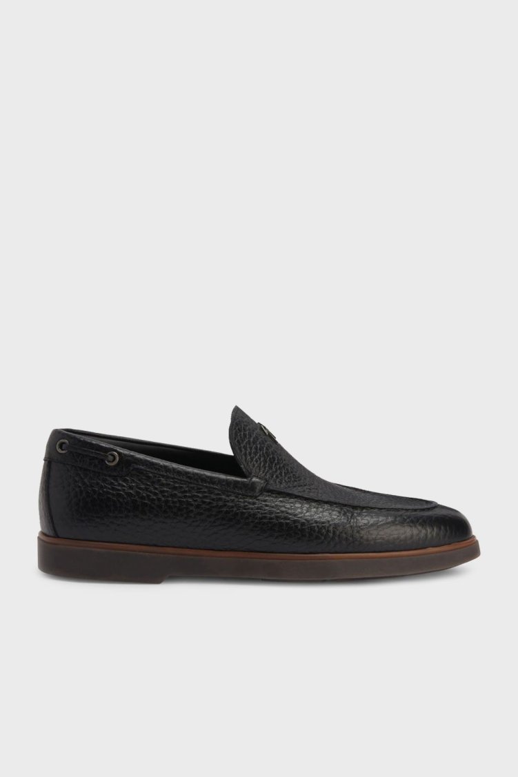 Giuseppe Zanotti Logolu Deri Erkek Ayakkabı EU40021-010 SİYAH - Giuseppe Zanotti
