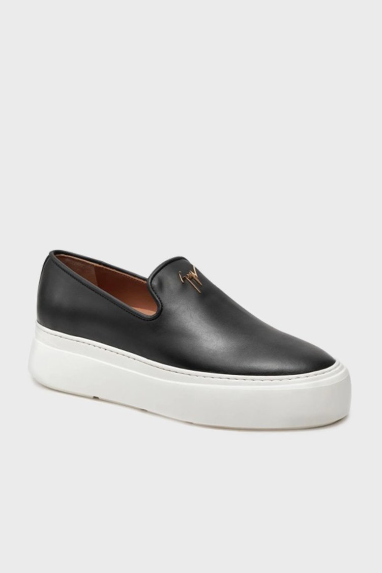 Giuseppe Zanotti Logolu Hakiki Deri Kalın Tabanlı Loafer Erkek Ayakkabı EU40011-013 SİYAH - Giuseppe Zanotti (1)