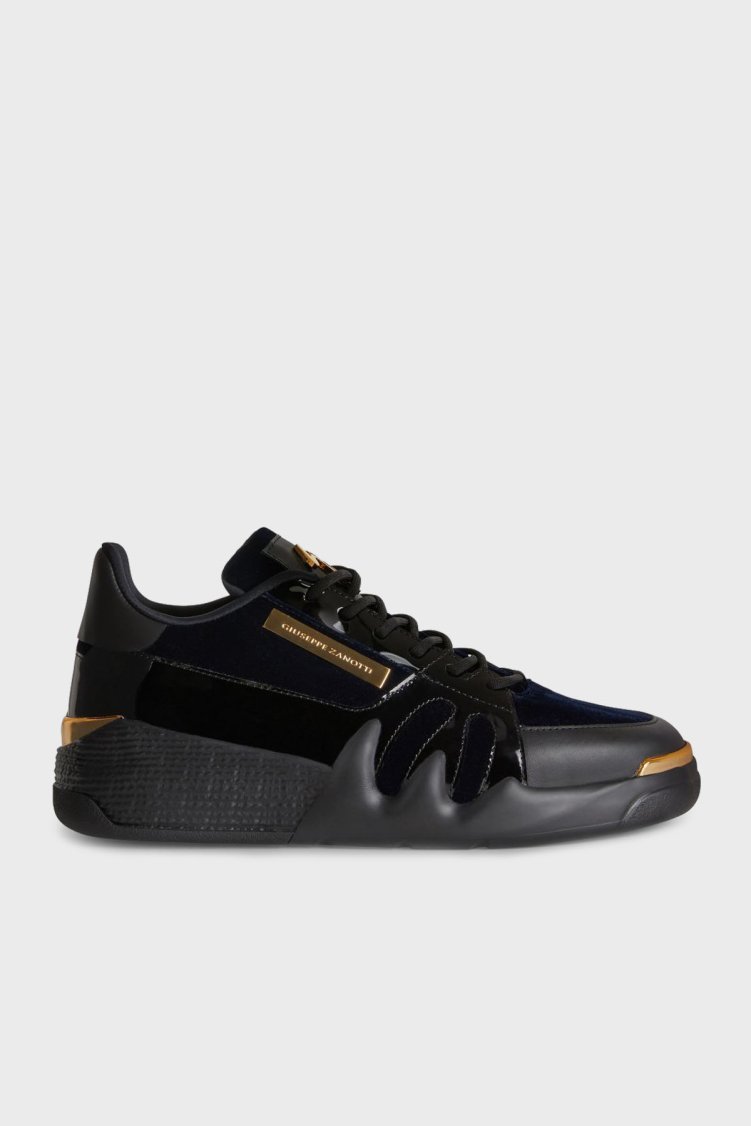 Giuseppe Zanotti Logolu Hakiki Deri Sneaker Erkek Ayakkabı RU20063-001 LACİVERT-SİYAH - Giuseppe Zanotti