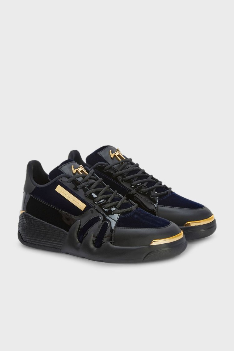 Giuseppe Zanotti Logolu Hakiki Deri Sneaker Erkek Ayakkabı RU20063-001 LACİVERT-SİYAH - Giuseppe Zanotti (1)