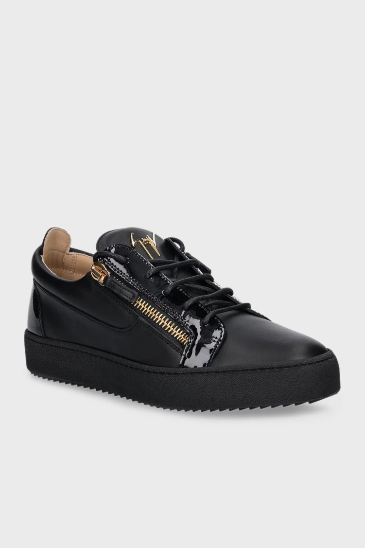 Giuseppe Zanotti Logolu Rugan Detaylı Deri Sneaker Erkek Ayakkabı RU50000-003 SİYAH - Giuseppe Zanotti (1)