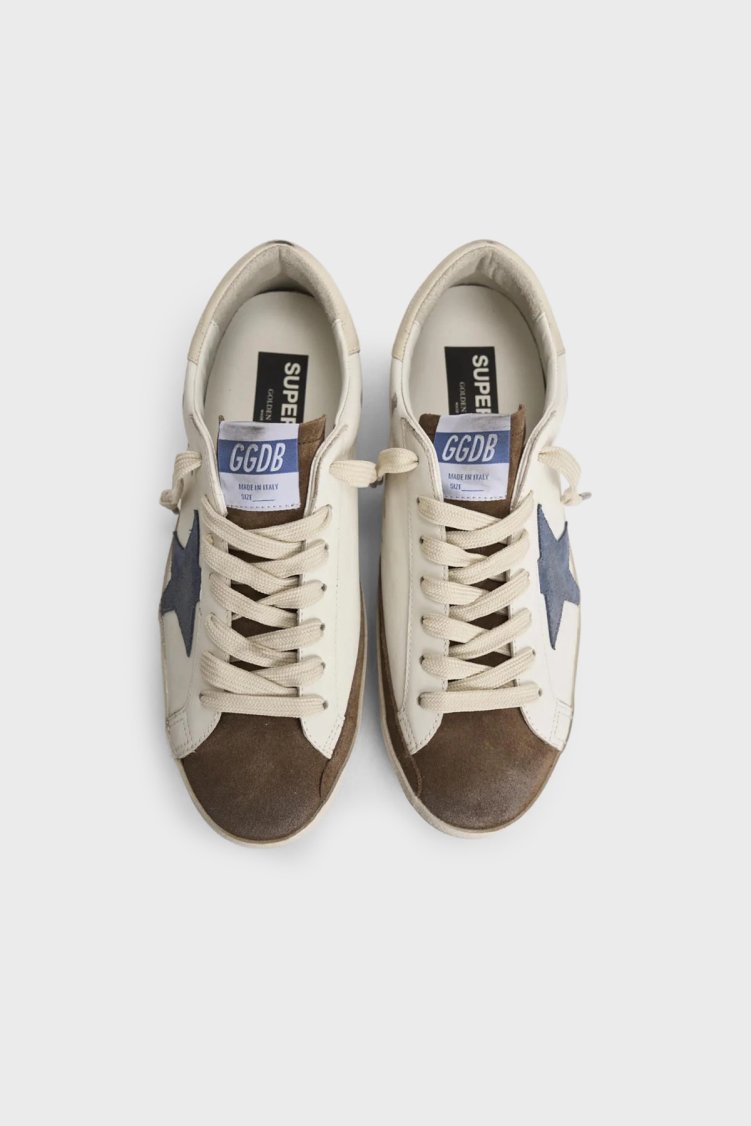 Golden Goose Deri Logolu Sneaker Erkek Ayakkabı GMF00102.F008695.83401 Beyaz-kahve-mavi - Golden Goose (1)