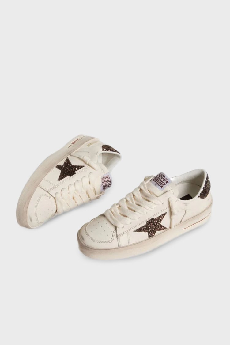 Golden Goose Deri Simli Eskitme Detaylı Sneaker Bayan Ayakkabı GWF00128.F007939.10318 BEYAZ - Golden Goose (1)