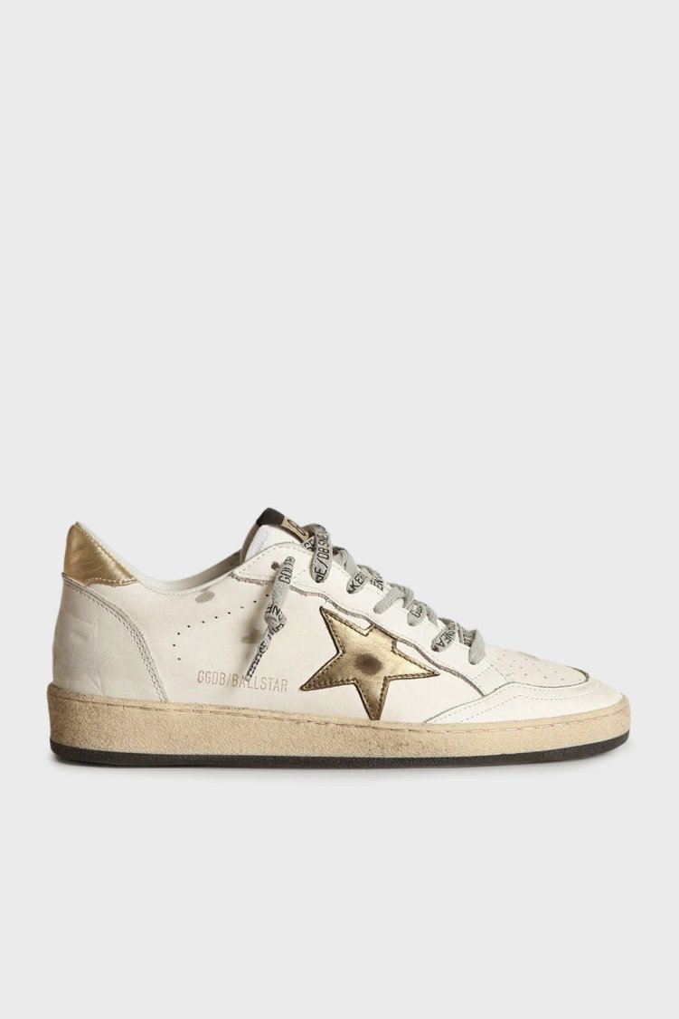Golden Goose Eskitme Detaylı Deri Logolu Sneaker Kadın Ayakkabı GWF00117.F000783.80608 Beyaz - Golden Goose