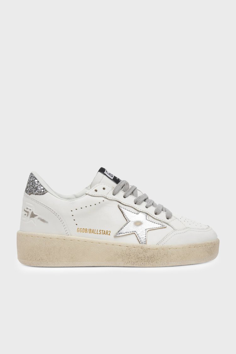 Golden Goose Hakiki Deri Sneaker Kadın Ayakkabı GWF00804.F006966.80185 Beyaz-gümüş - Golden Goose
