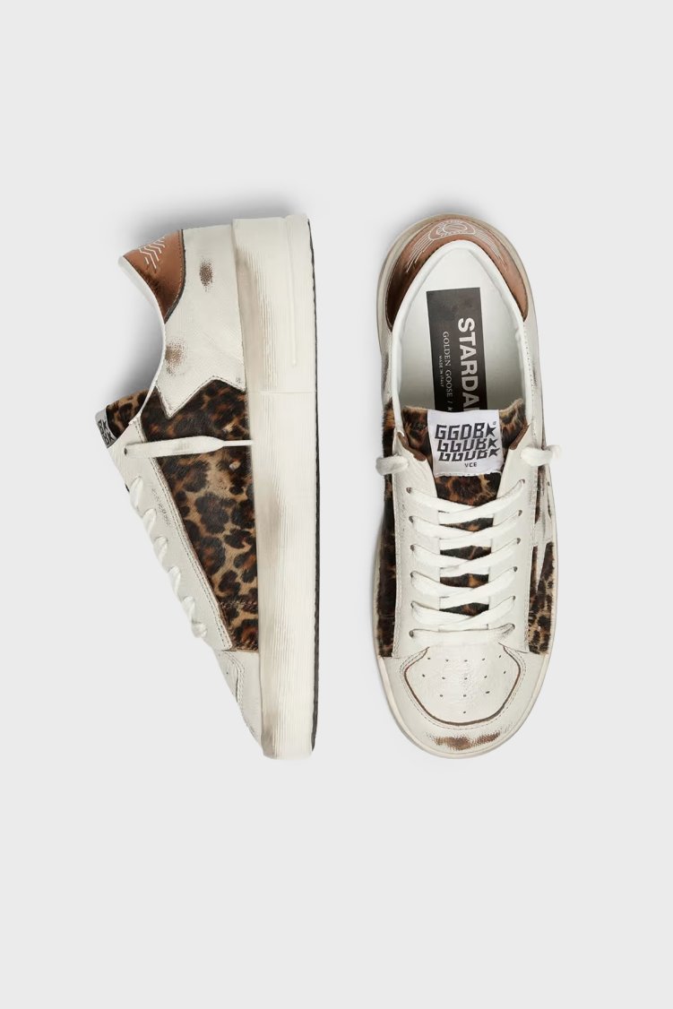 Golden Goose Leopar Detaylı Deri Sneaker Kadın Ayakkabı GWF00333.F008491.81551 Beyaz-leopar - Golden Goose (1)