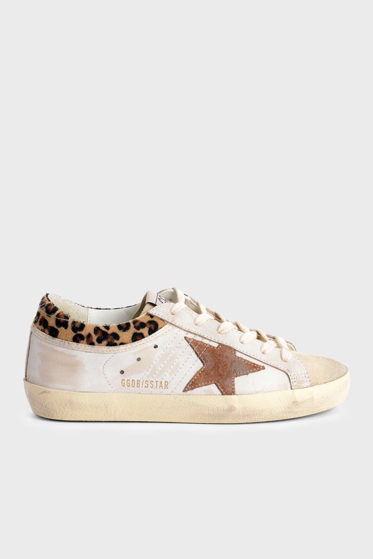 Golden Goose Leopar Detaylı Hakiki Deri Sneaker Kadın Ayakkabı GWF01042.F008167.83260 Beyaz-leopar - Golden Goose