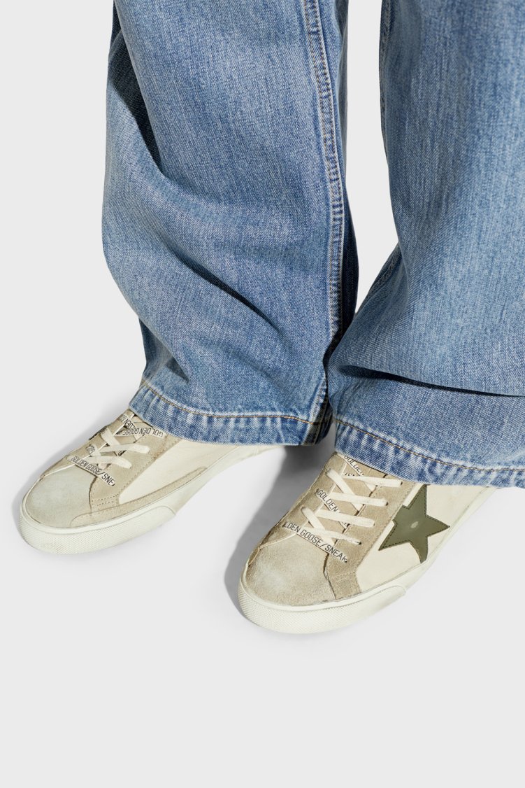 Golden Goose Logolu Deri Erkek Ayakkabı GMF00102.F008728.83408 Krem-olive - Golden Goose (1)
