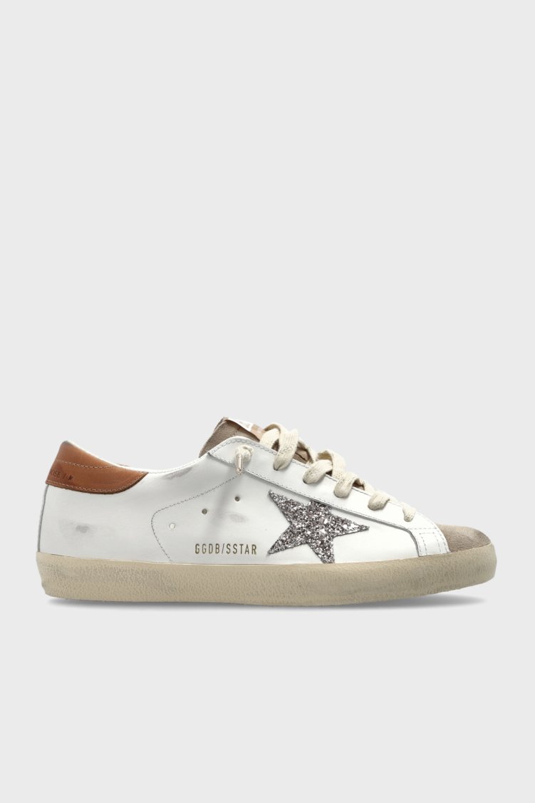 Golden Goose Logolu Deri Sneaker Kadın Ayakkabı GWF00101.F008719.12524 Beyaz-gümüş - Golden Goose