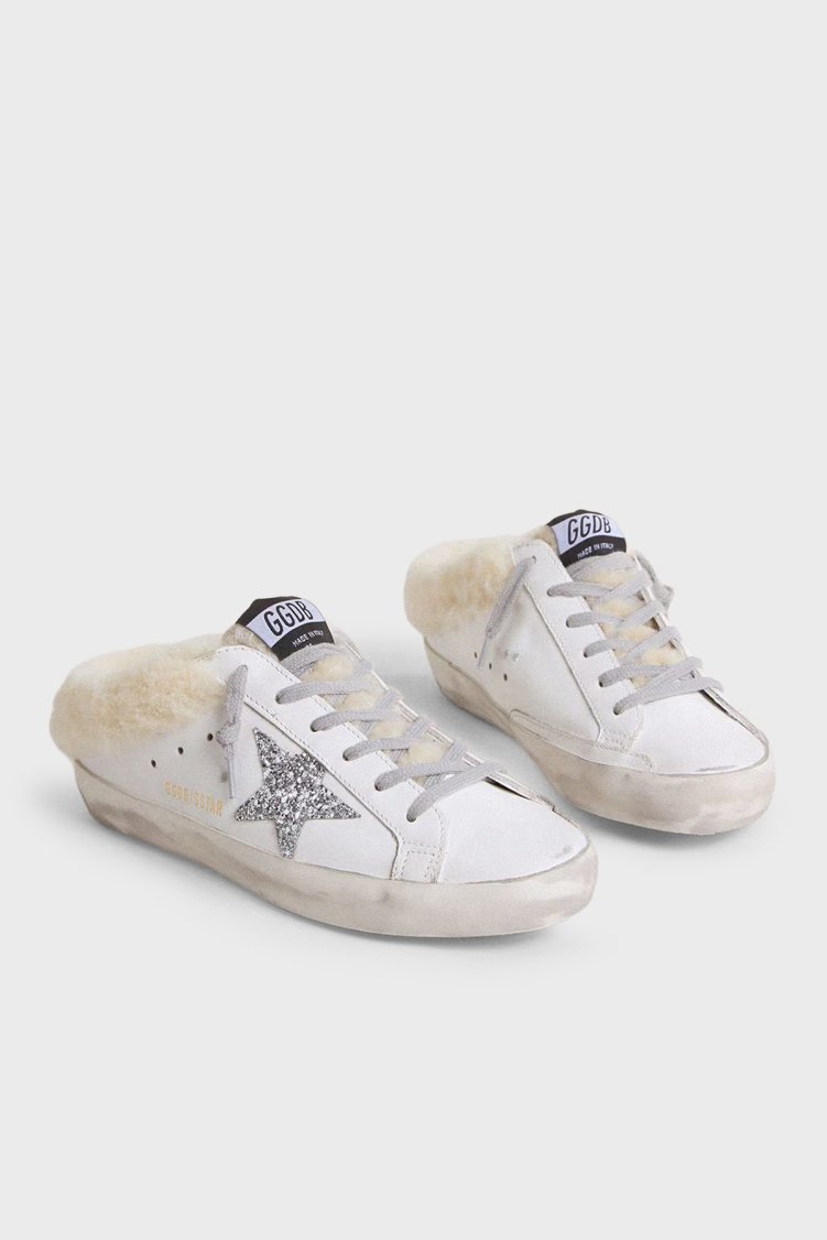 Golden Goose Logolu Deri Sneaker Kadın Ayakkabı GWF00110.F007126.10224 Beyaz-gümüş - Golden Goose (1)