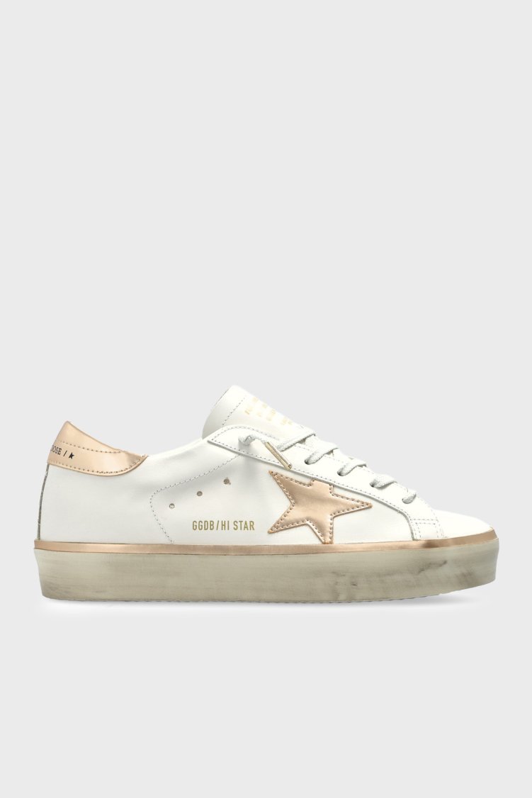 Golden Goose Logolu Deri Sneaker Kadın Ayakkabı GWF00118.F008128.10961 Beyaz - Golden Goose