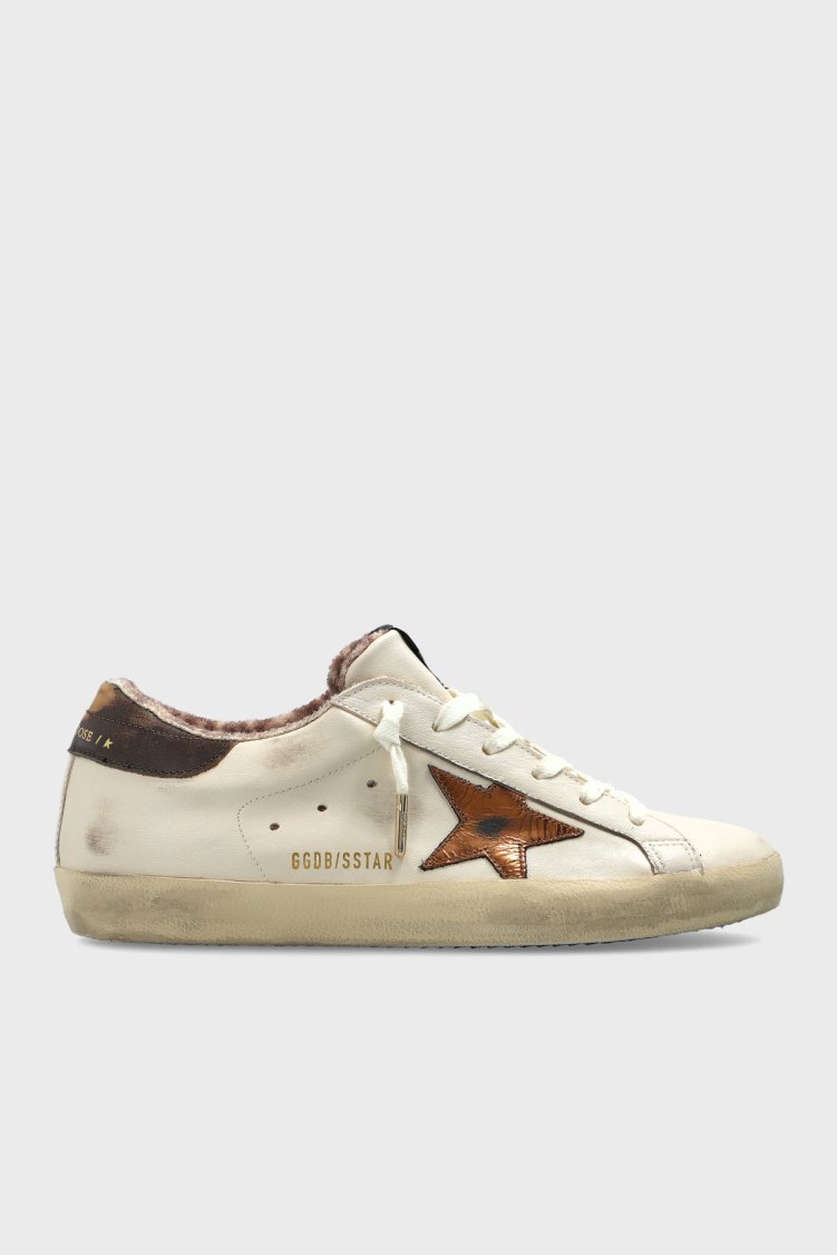 Golden Goose Logolu Deri Sneaker Kadın Ayakkabı GWF01002.F008692.12520 Beyaz - Golden Goose