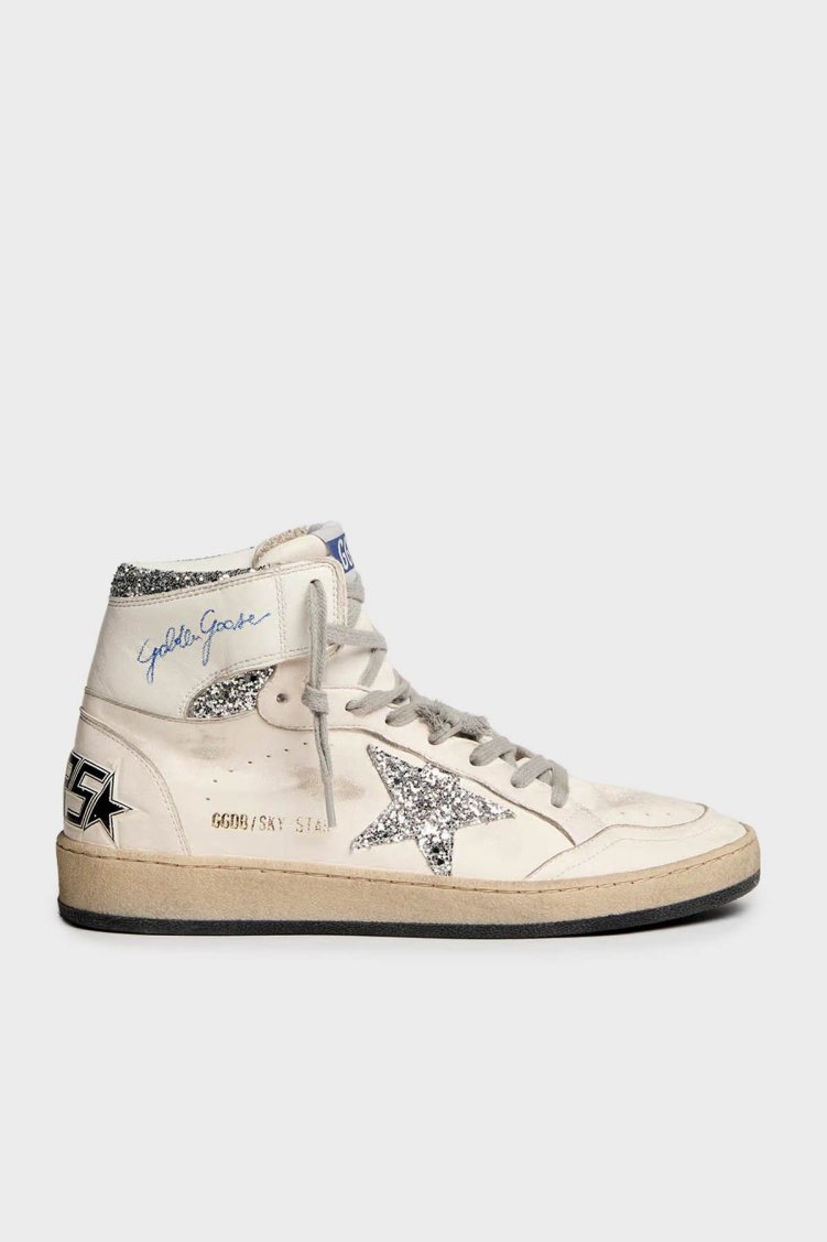 Golden Goose Logolu Hakiki Deri Sim Detaylı Bilekli Sneaker Bayan Ayakkabı GWF00230.F002192.80185 BEYAZ - Golden Goose