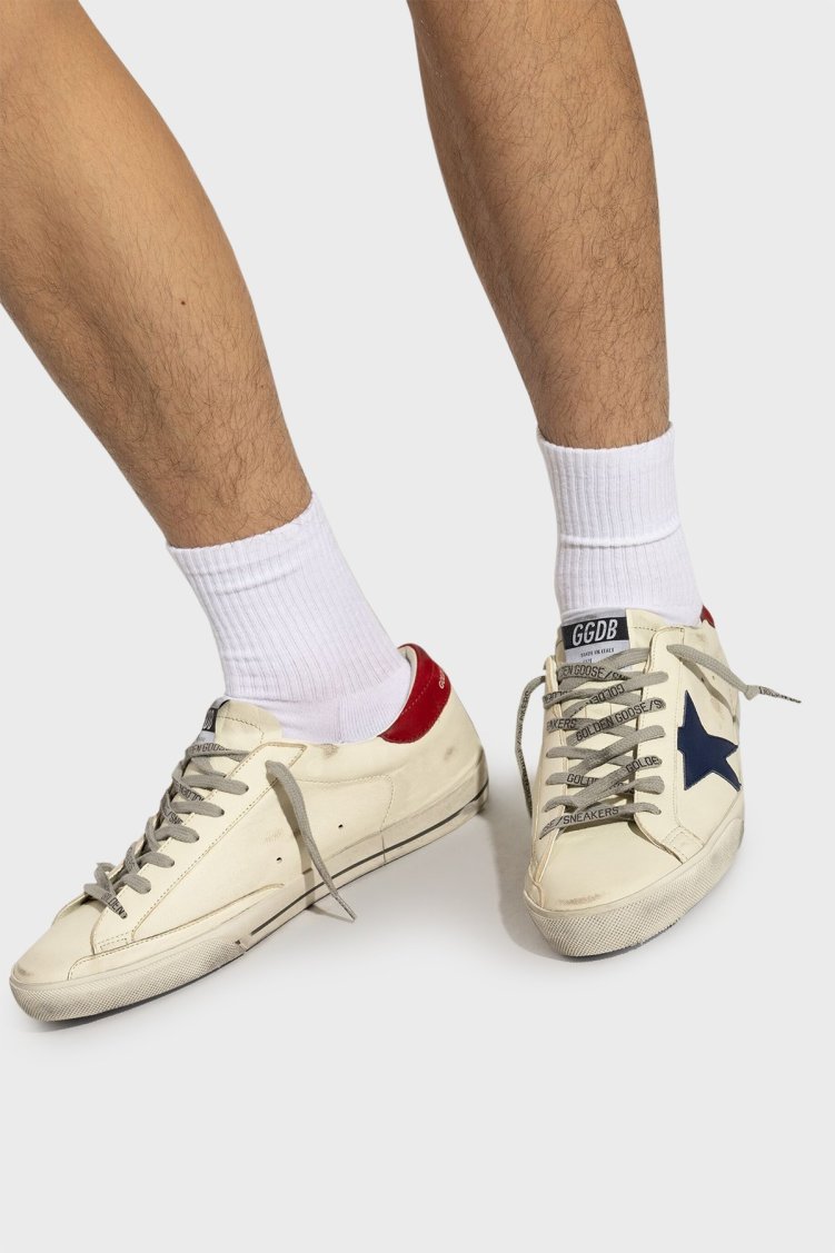 Golden Goose Logolu Hakiki Deri Sneaker Erkek Ayakkabı GMF00101.F006839.10317 BEYAZ - Golden Goose (1)