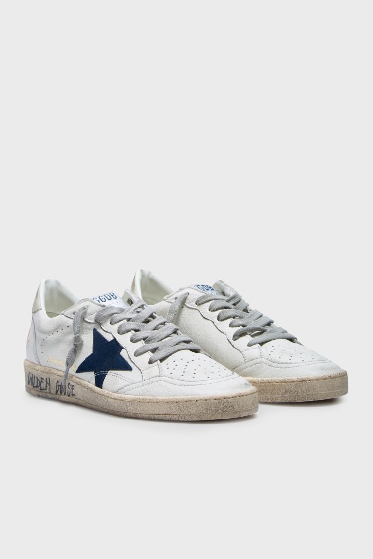 Golden Goose Logolu Hakiki Deri Sneaker Erkek Ayakkabı GMF00117.F007571.11660 Beyaz - Golden Goose (1)