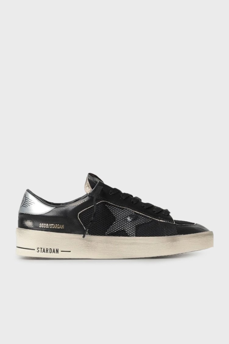 Golden Goose Logolu Hakiki Deri Sneaker Erkek Ayakkabı GMF00370.F004118.90179 SİYAH - Golden Goose