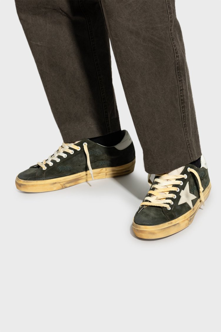 Golden Goose Logolu Hakiki Deri Sneaker Erkek Ayakkabı GMF00672.F006144.35894 HAKİ - Golden Goose (1)