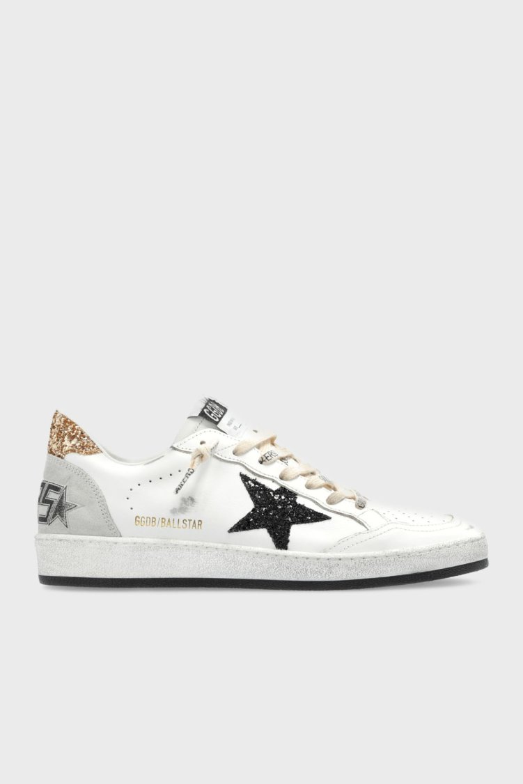 Golden Goose Logolu Parlak Taşlı Hakiki Deri Sneaker Kadın Ayakkabı GWF00117.F006118.10750 Beyaz - Golden Goose