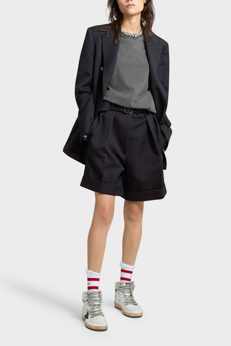 Golden Goose Pamuklu Regular Fit Bisiklet Yaka Kadın T Shirt GWP01220.P000670.60318 Antrasit - Golden Goose