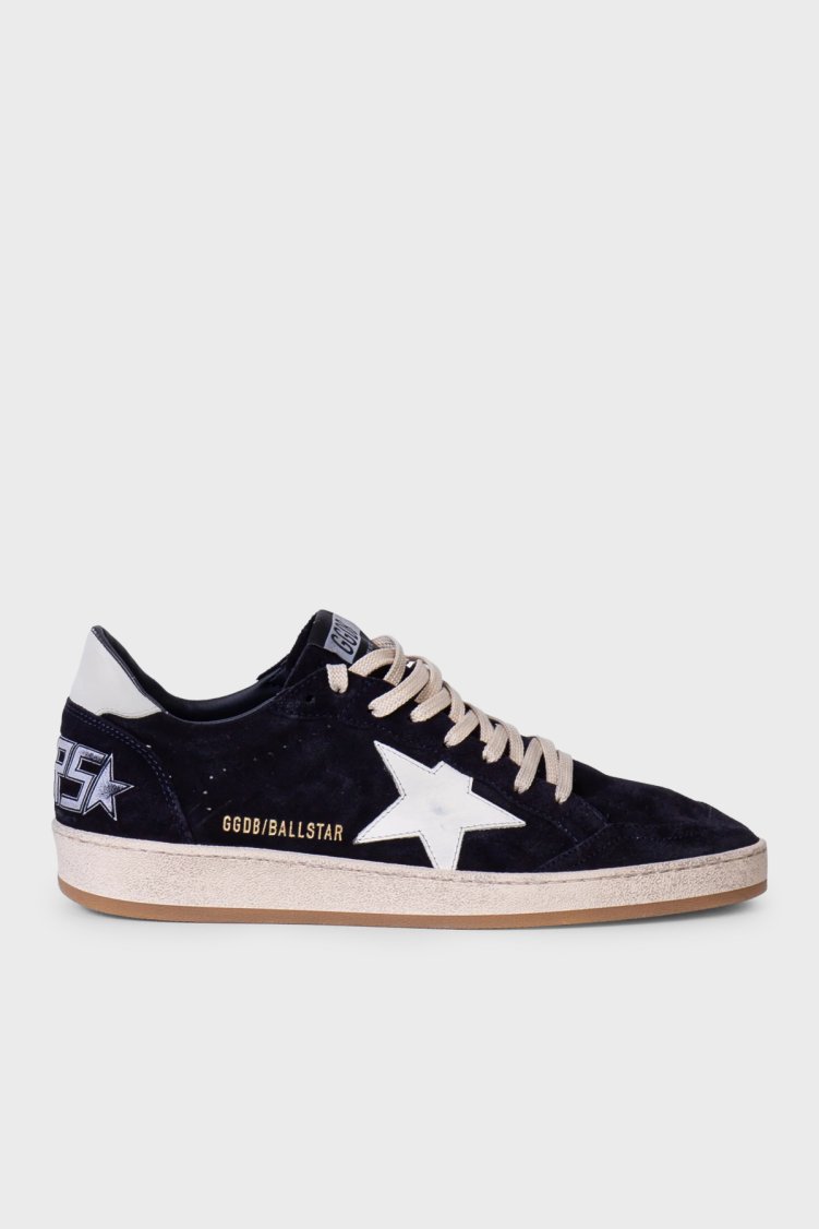 Golden Goose Süet Logolu Sneaker Erkek Ayakkabı GMF00117.F008721.50789 Lacivert-beyaz - Golden Goose