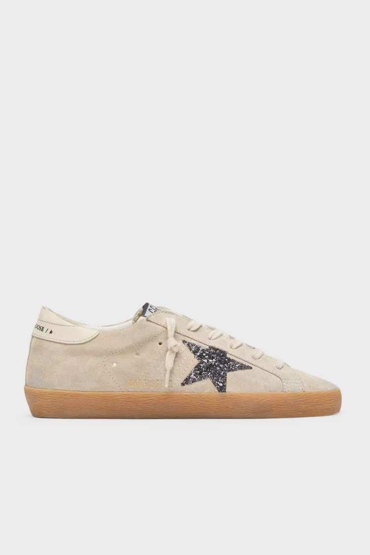 Golden Goose Süet Logolu Sneaker Kadın Ayakkabı GWF00101.F007202.15751 Antrasit-krem - Golden Goose