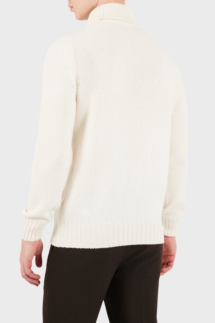 Gran Sasso Regular Fit Balıkçı Yaka Örgü Desenli Erkek Kazak 13130 25087 001 Krem - Gran Sasso (1)