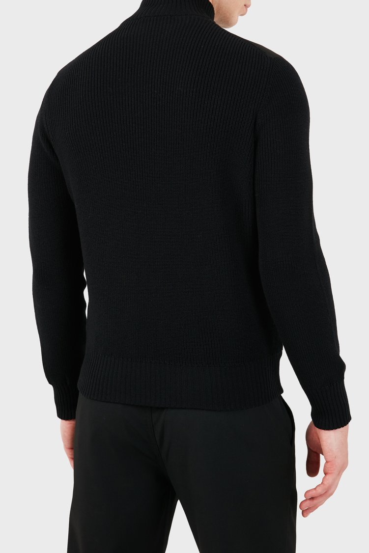 Gran Sasso Regular Fit Dik Yaka Kapitoneli Triko Erkek Ceket 23195 24639 099 Siyah - Gran Sasso (1)
