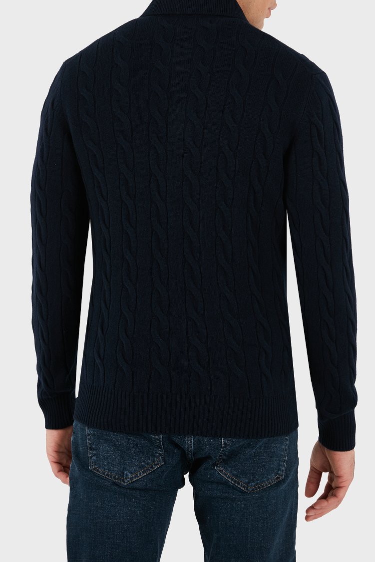 Gran Sasso Yün ve Kaşmir Karışımlı Regular Fit Erkek Polo Yaka Kazak 23172 19651 598 LACİVERT - Gran Sasso (1)