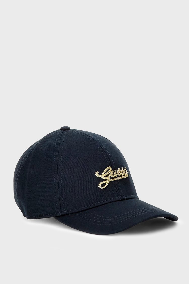Guess % 100 Pamuklu Taşlı Logo AW5475COT01 Kadın Şapka AW5475 COT01 DBL LACİVERT - Guess