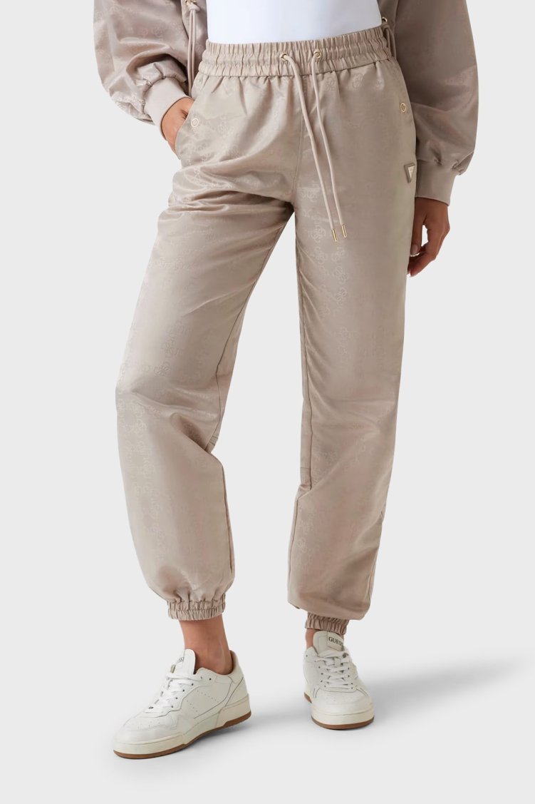 Guess 4G Aop Long Jakarlı Regular Fit Normal Bel Jogger V5YB14WHFU0 Bayan Pantolon V5YB14 WHFU0 FJ8F BEJ - Guess