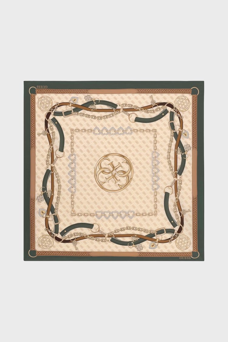 Guess 4G Logolu 90 x 90 cm AW5682POL90 Kadın Eşarp AW5682 POL90 OLM Haki - Guess