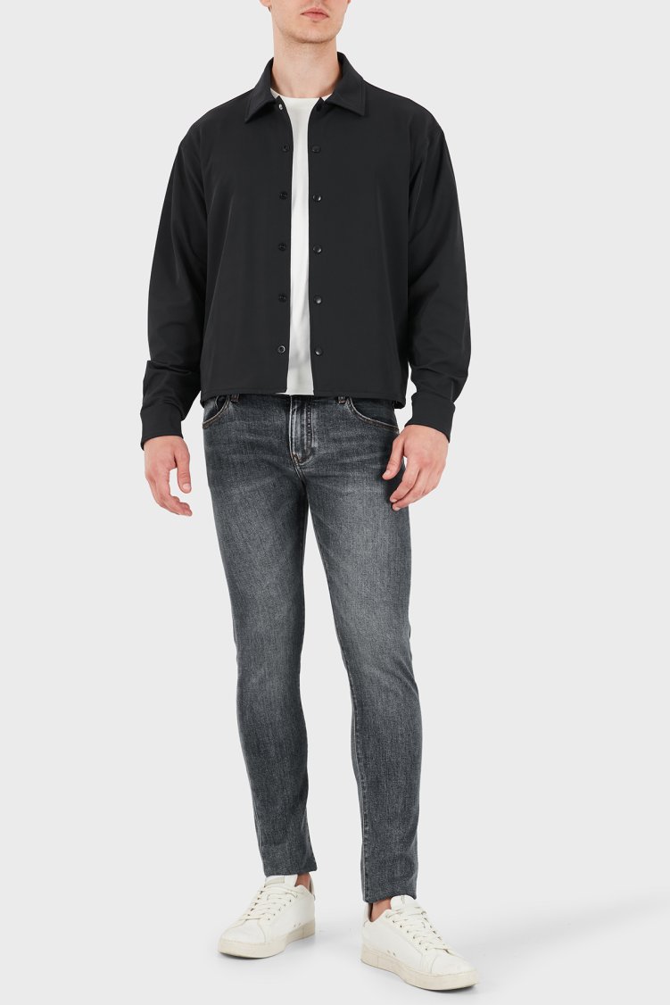 Guess Achille Klasik Yaka Çıtçıt Düğmeli Z6YH02W3475 Erkek Gömlek Z6YH02 W3475 JBLK Siyah - Guess (1)