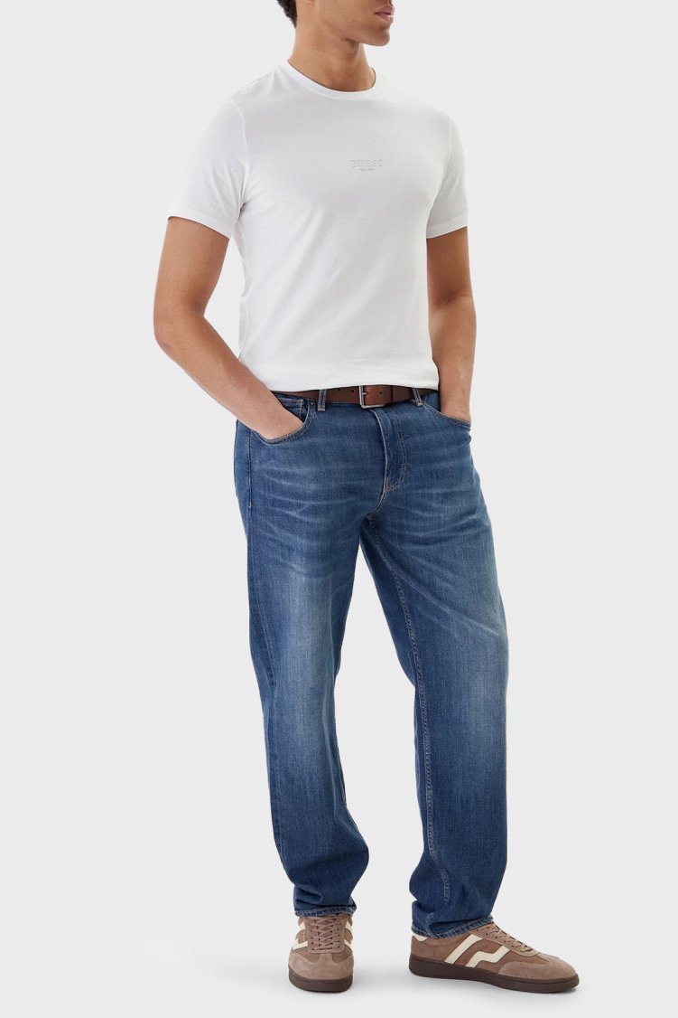 Guess Aidy Pamuklu Slim Fit Bisiklet Yaka M2YI72I3Z14 Erkek T Shirt M2YI72 I3Z14 G011 Beyaz - Guess (1)