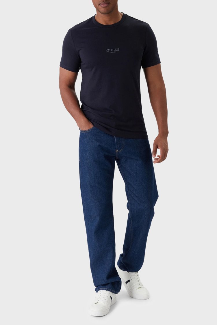 Guess Aidy Pamuklu Slim Fit Bisiklet Yaka M2YI72I3Z14 Erkek T Shirt M2YI72 I3Z14 G7V2 Lacivert - Guess (1)
