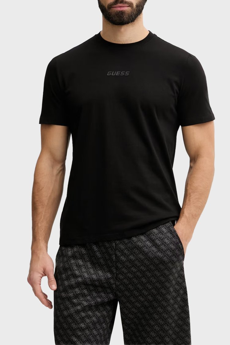 Guess Ambrogio Pamuklu Regular Fit Logolu Bisiklet Yaka Z6GI06K2847 Erkek T Shirt Z6GI06 K2847 JBLK Siyah - Guess