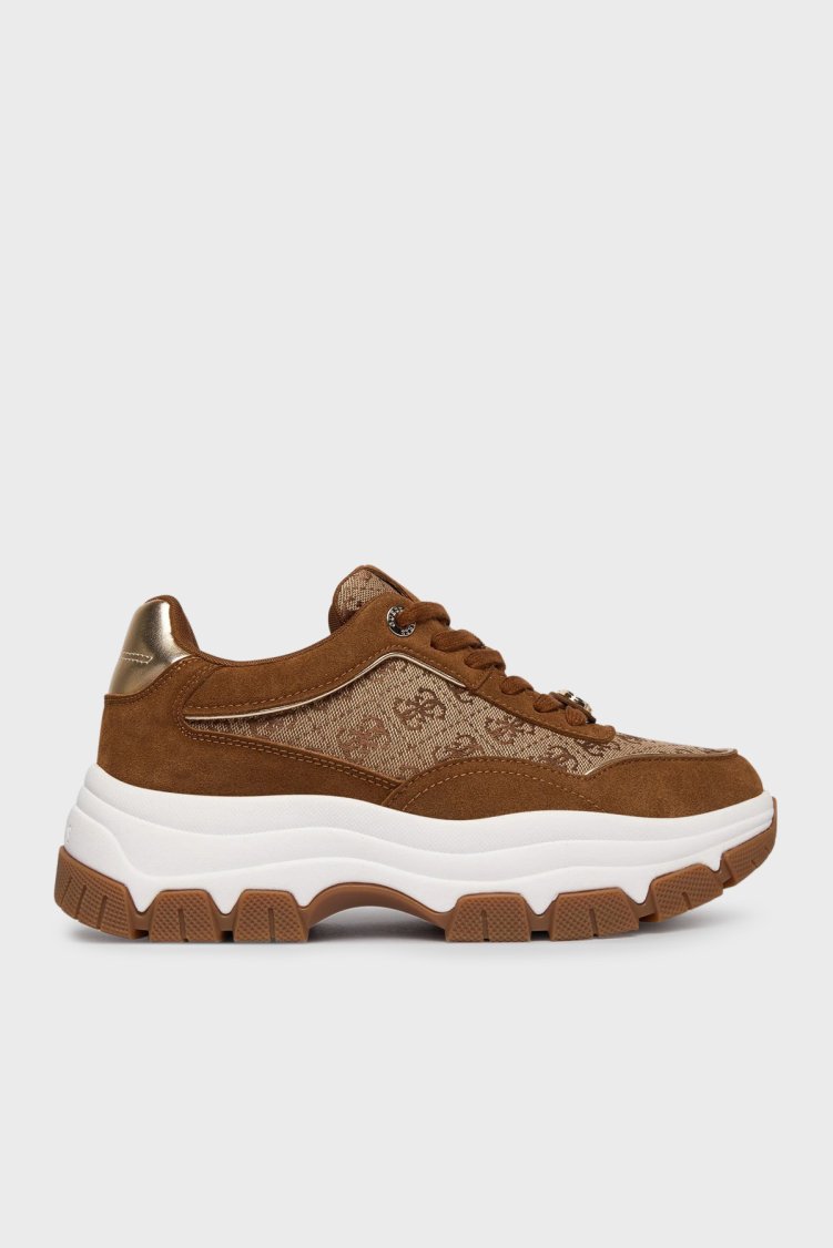 Guess Berrett Logolu Bağcıklı Sneaker FLPBT3FAL12 Kadın Ayakkabı FLPBT3 FAL12 BEIBR BEJ - Guess